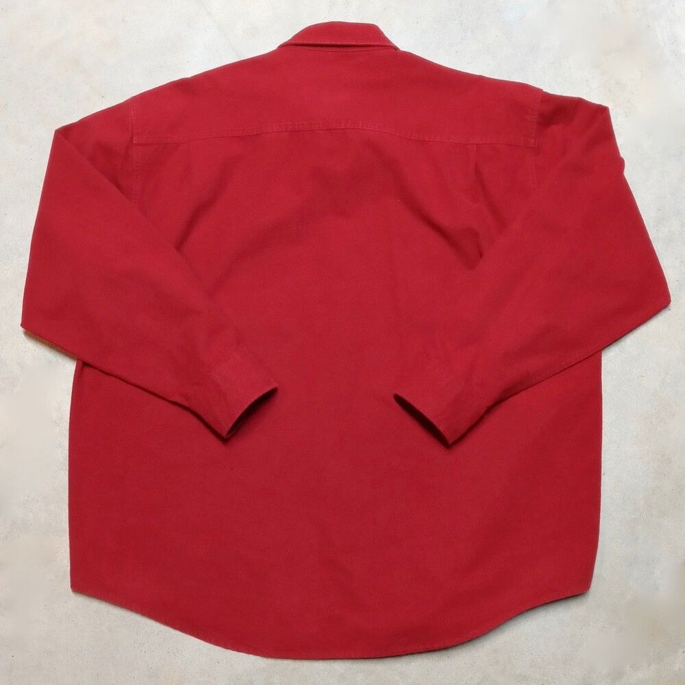 Lot of 2 Cabela's Chamois Shirts Mens Size 2XL Tall Deerskin Soft Black Red - Picture 4 of 10